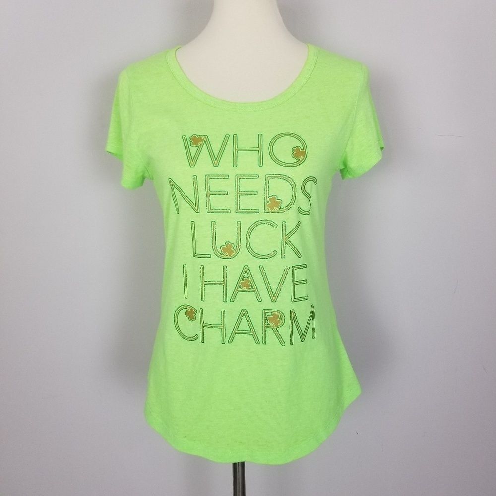 Rocker Girl Neon Green T-shirt Junior Size M 7/9